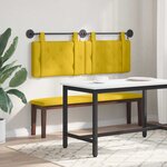 vidaXL Tête de lit suspendue Avec lumière LED Jaune Velours
