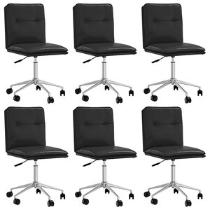 vidaXL Chaises à manger lot de 6 noir similicuir