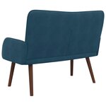 vidaXL Sofa 2 places Bleu 115 x 61 x 87 cm Velours (V)