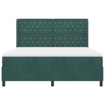 vidaXL Lit à ressorts avec tête de lit Vert foncé 180 x 200 cm Velours