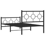 vidaXL Cadre de lit métal avec tête de lit/pied de lit noir 100x190 cm