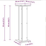 Support de plante vidaXL 2 Pièces Chêne noir 30x30x95 cm Bois d'ingénierie