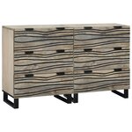 vidaXL Buffets 2 Pièces Blanc 60 x 33.5 x 75 cm bois de manguier massif