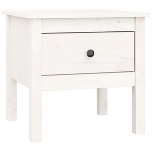 vidaXL Table d'appoint Blanc 50x50x49 cm Bois massif de pin
