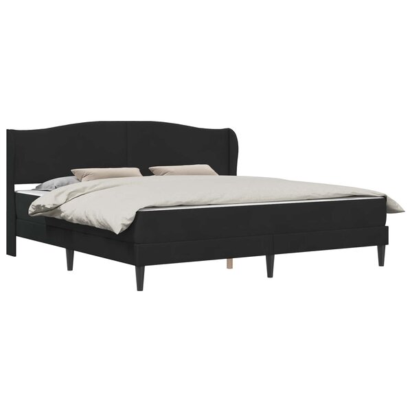 vidaXL Cadre de lit avec tête de lit Noir 200 x 200 cm Velours
