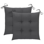 vidaXL Chaises de jardin avec coussins 2 Pièces Teck solide et acier