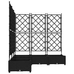vidaXL Bac à fleurs avec Treillis 5 Pièces Noir 120 x 120 x 125.5 cm PP