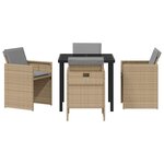 vidaXL Ensemble de salle à manger pour jardin 5 Pièces Beige Poly rotin