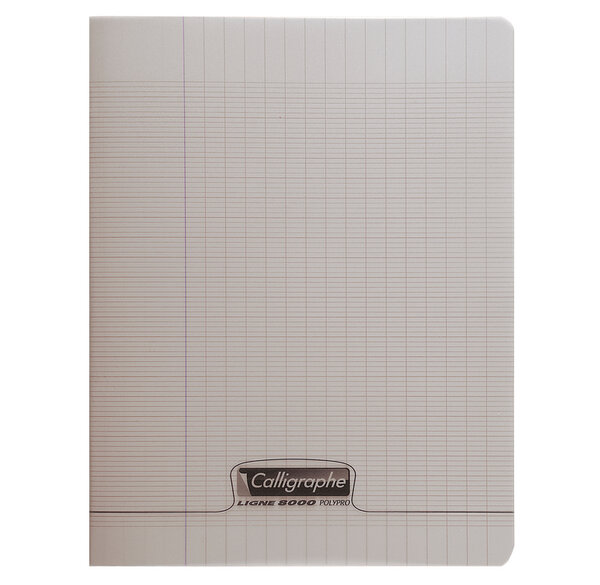 Cahier piqué POLYPRO 17x22 cm 96 p séyès 90g Gris CALLIGRAPHE