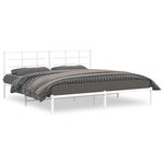 vidaXL Cadre de lit métal avec tête de lit blanc 193x203 cm