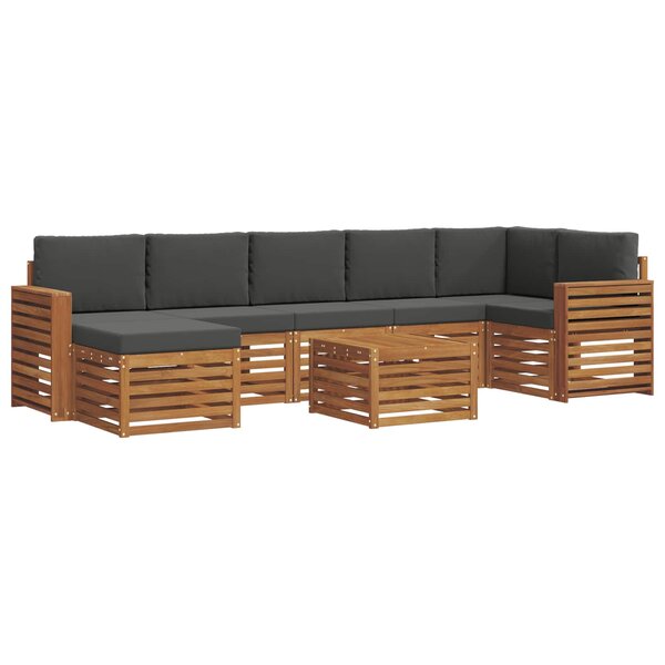 vidaXL Ensemble de canapés d'extérieur 8 Pièces Naturel et Anthracite