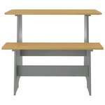 vidaXL Ensemble à manger REINE 3 Pièces marron miel gris bois pin massif