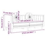 vidaXL Canapé avec coussins 2 places jaune velours