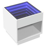 vidaXL Table basse avec LED infini blanc 50x50x50 cm
