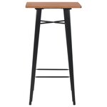vidaXL Table de bar Noir 60x60x108 cm Pinède et acier