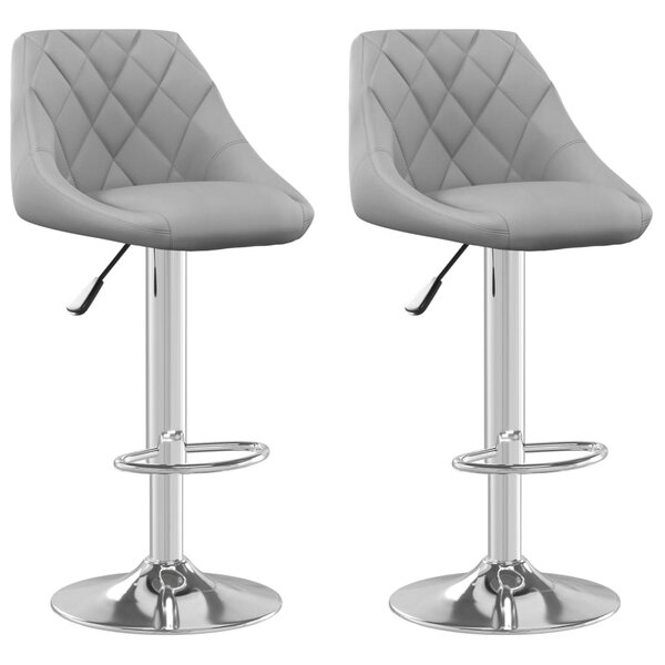 vidaXL Tabourets de bar lot de 2 gris clair velours