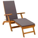 vidaXL Chaise longue inclinable et pliable 2 Pièces Gris foncé