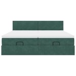 vidaXL Cadre de lit ottoman avec matelas vert foncé 200x200 cm velours