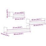 vidaXL Étagères murales 3 Pièces chêne artisanal bois d'ingénierie