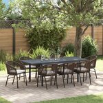 Ensemble de salle à manger de jardin 10 pièces avec coussins Marron Rotin Synthétique