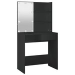 vidaXL Coiffeuse avec LED noir 74 5x40x141 cm