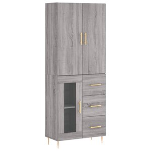 vidaXL Buffet haut Sonoma gris 69 5x34x180 cm Bois d'ingénierie