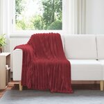 vidaXL Jeté Rouge Bordeaux 150 x 130 cm Toison