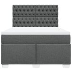 vidaXL Sommier à lattes de lit avec matelas Gris foncé 140x200cm Tissu