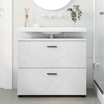 vidaXL Cabinet de salle de bain avec tiroir Blanc 76 5 x 35 x 64 cm