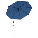 vidaXL Tissu de remplacement pour parasol déporté Bleu azuré 350 cm