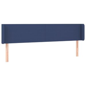 vidaXL Tête de lit avec oreilles Bleu 203x16x78/88 cm Tissu