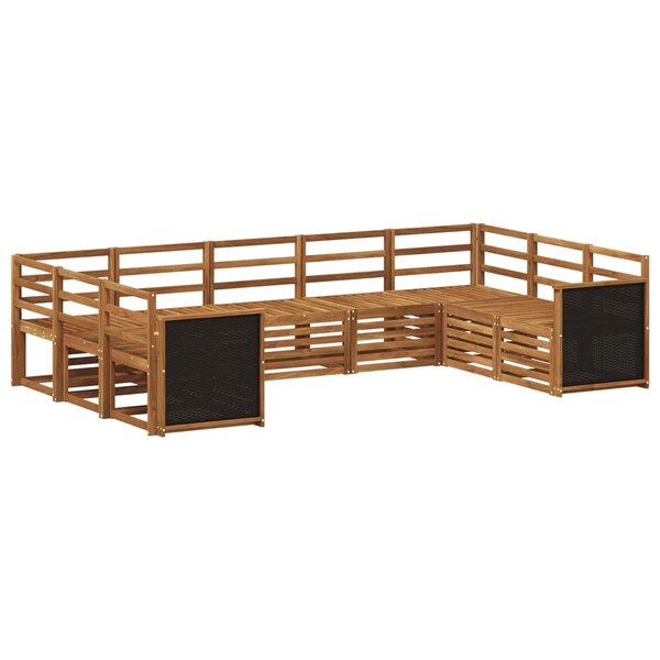 vidaXL Ensemble de canapé d'angle 7 Pièces Naturel Bois d'Acacia Massif