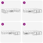 vidaXL Ensemble de canapés d'extérieur 11 pc Blanc et crème