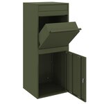 vidaXL Boîte de dépôt de colis Vert olive 41 x 38 x 103 cm Acier