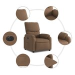 vidaXL Fauteuil inclinable électrique Marron Tissu