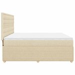 vidaXL Sommier à lattes de lit avec matelas Crème 180x200 cm Tissu