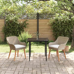 vidaXL Ensemble de salle à manger pour jardin 3 Pièces Beige polyrotin