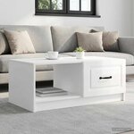 vidaXL Table basse Blanc brillant 90 x 50 x 37 cm Bois d'ingénierie