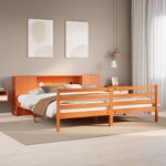 vidaXL Lit bibliothèque sans matelas cire marron 180x200 cm pin massif