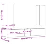 vidaXL Meubles TV muraux 5 Pièces vieux bois bois d'ingénierie