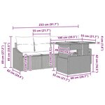 vidaXL Ensemble de canapé de jardin 5 Pièces Beige Poly rotin