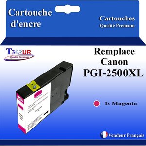 T3AZUR - Cartouche compatible avec Canon PGI2500XL PGI-2500 XL pour Canon Maxify IB4050 IB4150 MB5050 MB5150 MB5155 MB5350 MB5450 MB5455 - Magenta