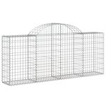 vidaXL Paniers à gabions arqués 25 Pièces 200x30x80/100 cm Fer galvanisé