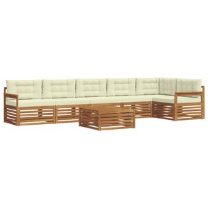 vidaXL Ensemble de canapés d'extérieur 7 pc Naturel et Crème