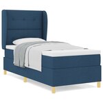 Lit à ressorts vidaXL avec matelas Bleu 100x200 cm en tissu