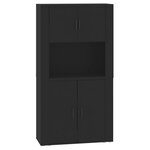 vidaXL Buffet haut Noir Bois d'ingénierie