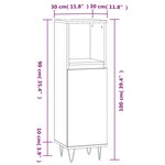 vidaXL Armoire salle de bain sonoma gris 30x30x100 cm