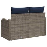 vidaXL Canapé de jardin avec coussin 121 x 62 x 69 cm polyrotin