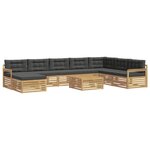 vidaXL Ensemble de canapés d'extérieur 9 pc Blanc et anthracite