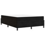 vidaXL Cadre de lit Noir et blanc et noir 140 x 190 cm Velours